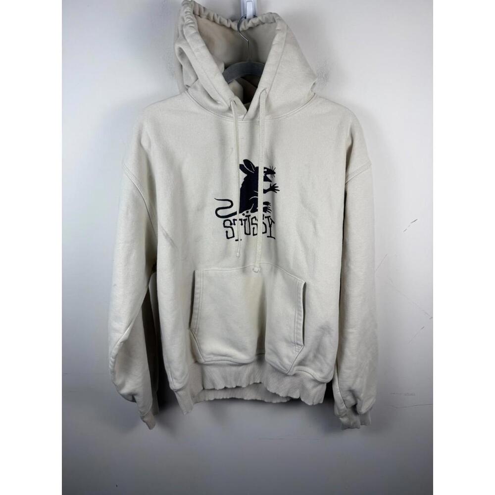 stussy Rat Hoodie Cream Medium - Picture 2 of 9